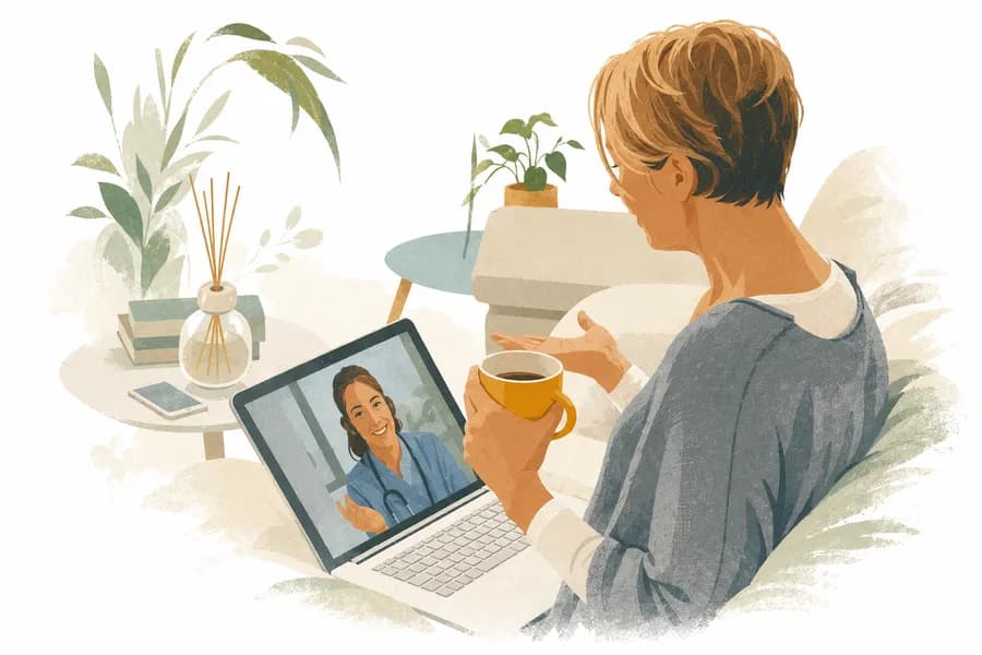Ärztliche Videosprechstunde – illustrative Darstellung