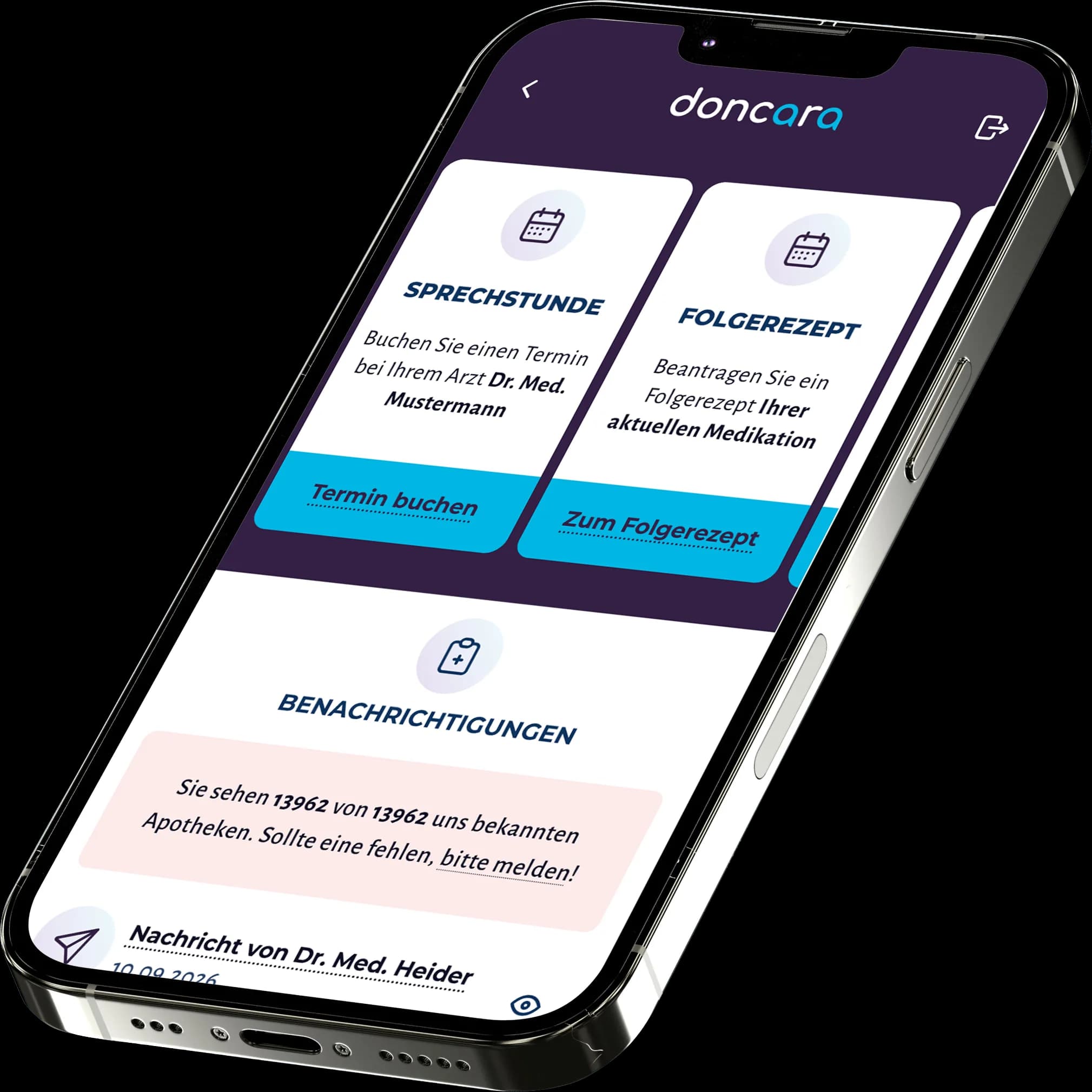 doncara Patient App Mockup